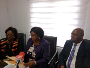 L-R Mrs Dolapo Coker (NHF), Mrs Patience Ogunnubi, representatives of Wife of Lagos State Governor and Prof. Olugbenga Ogunmoyela (NHF) at the commemoration of 2022 World Heart Day on Thursday, Sept. 29, 2022  in Lagos. (NAN)