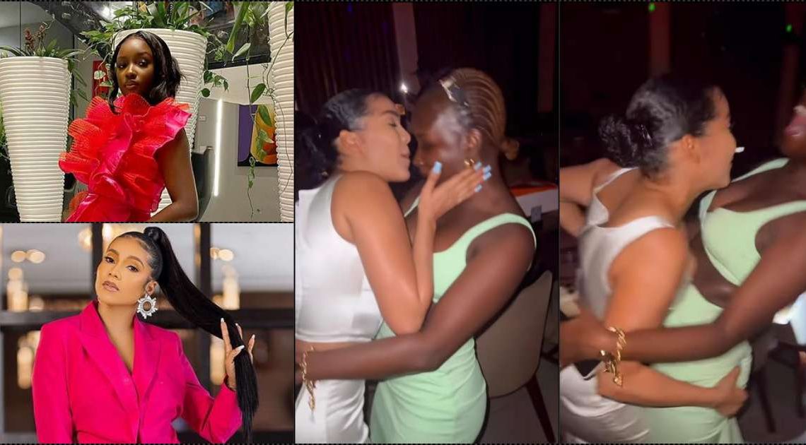 Viral video of BBNaija’s Maria grabbing Saskay’s ‘behind’ at nightclub stirs reactions