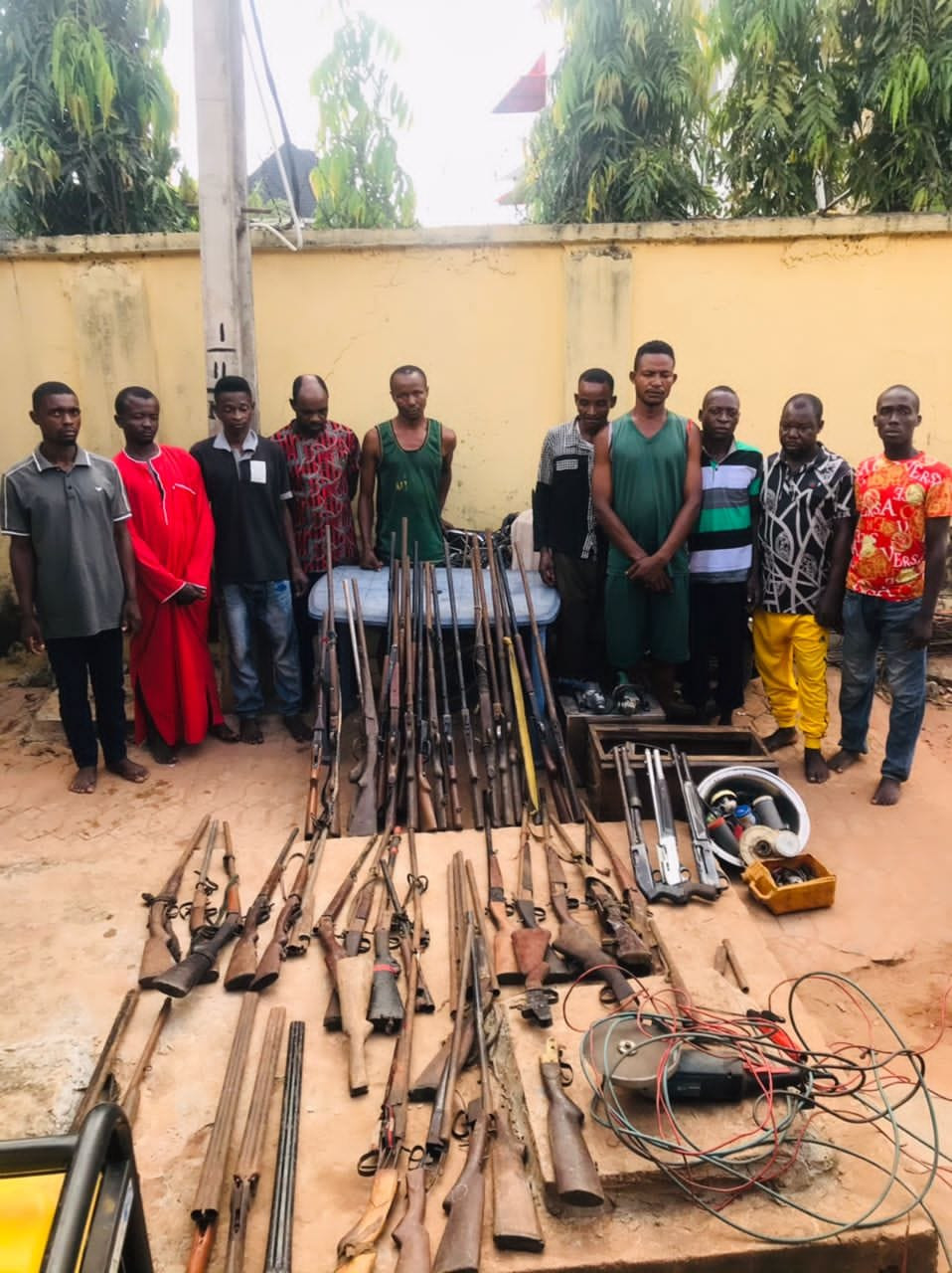 10 suspected gunrunners arrested by Delta Police Command, recover over 42 guns