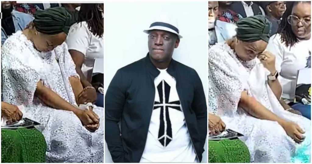 Painful, late Sammie Okposo’s wife in tears after watching her late husband on screen