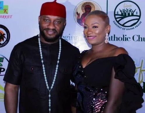 Yul Edochie reacts to Christmas family photo with May and their kids