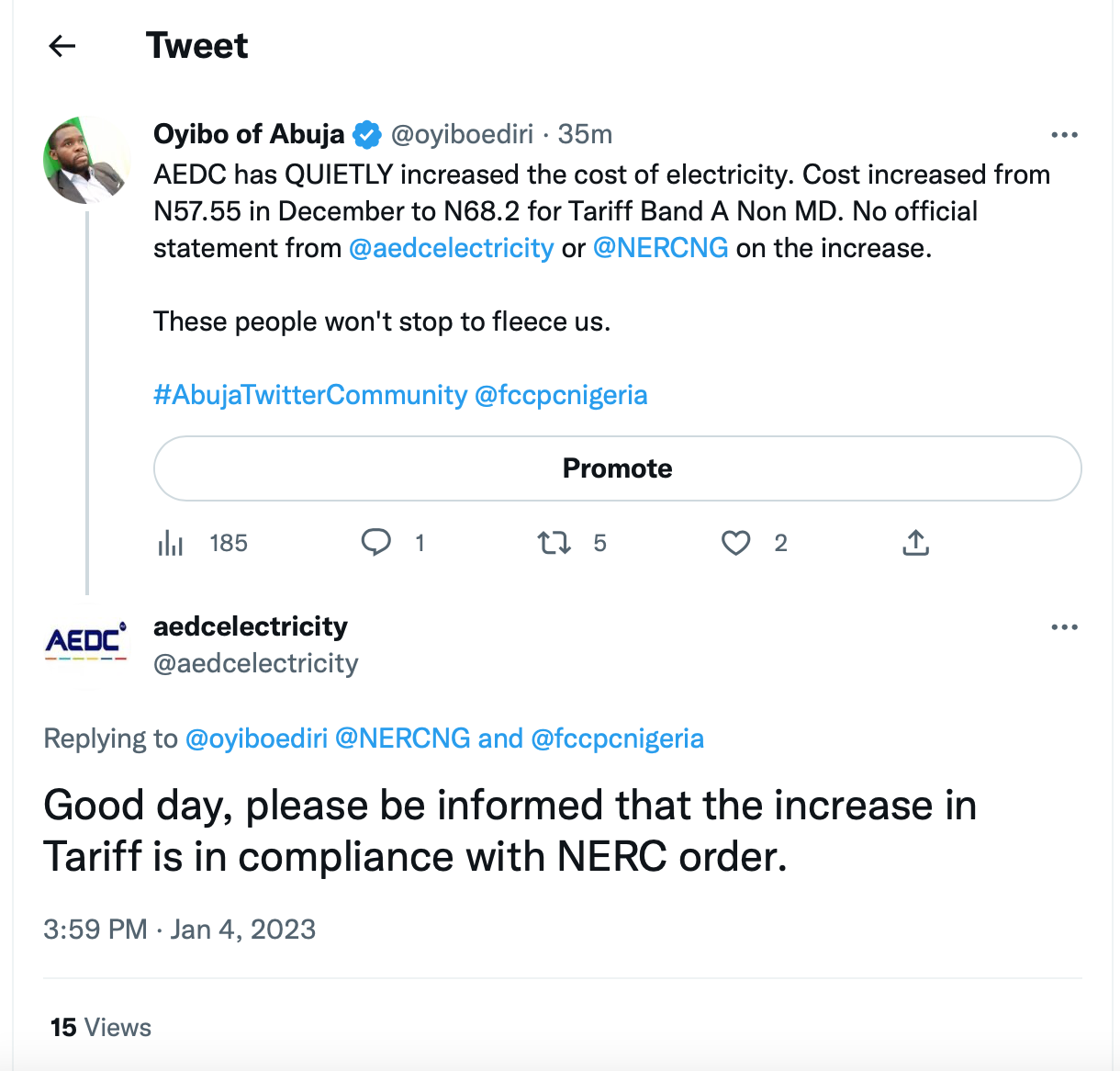 BREAKING: NERC quietly orders increase in cost of electricity