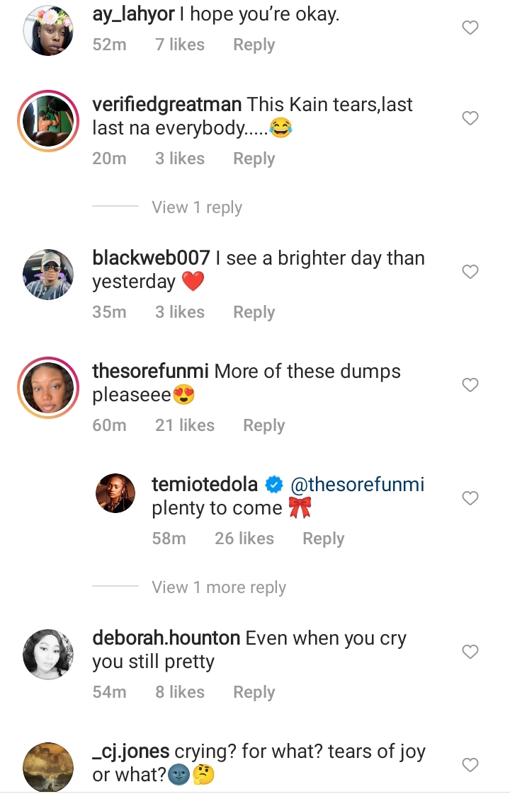 Speculations as Temi Otedola is seen in tears as she pens cryptic quote