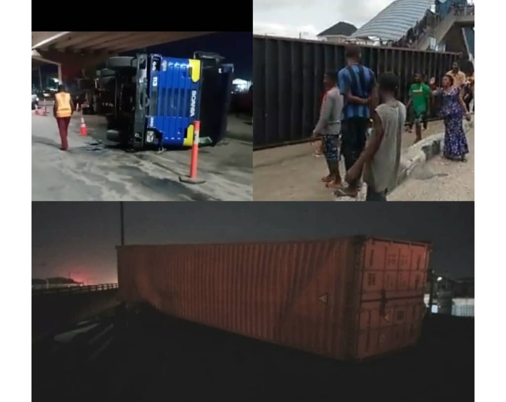 Three 40ft containers falls in different areas of Lagos State