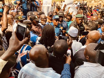 Atiku, PDP Leaders over protest at INEC office