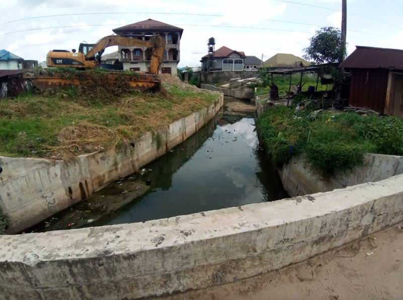 The drainage project as seen at Uti road in Effurun, Uvwie LGA of Delta State