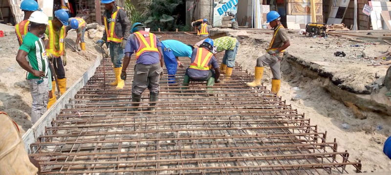 Workers at one of the projects sites