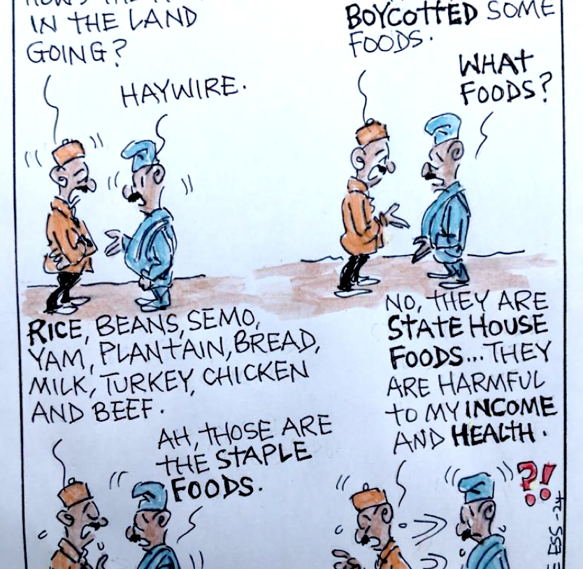 CARTOON OF THE DAY: List of foods Nigerians no longer eat because of Tinubu