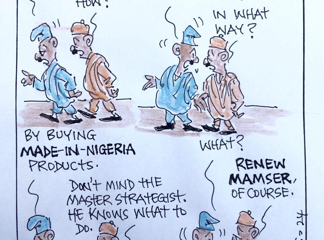 CARTOON OF THE DAY: Cajoling Nigerians over battered Naira